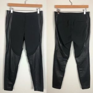 Zara M vegan leather accent pants medium women 0604 black riding